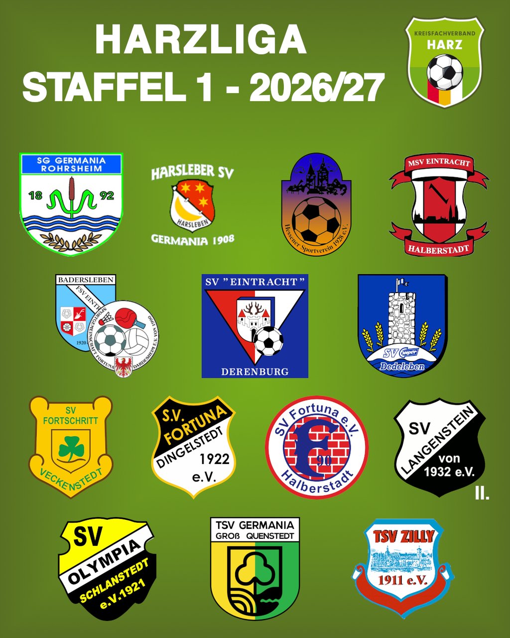 Staffel Harzliga - Staffel 1, 2026/2027